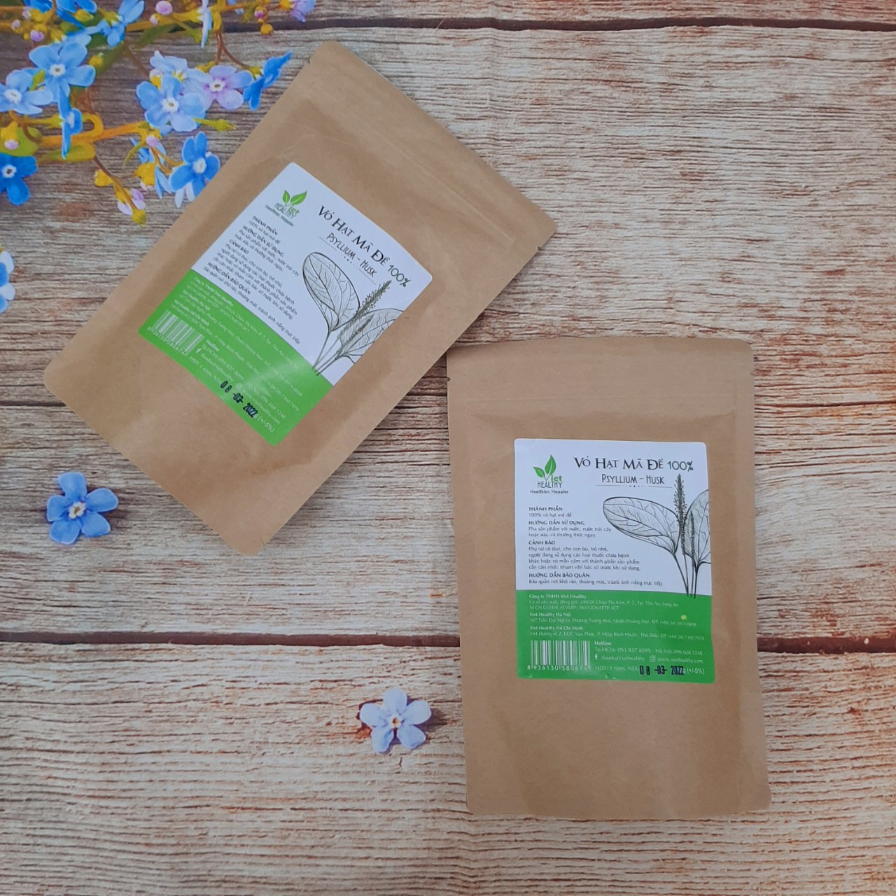 Vỏ hạt mã đề Viethealthy bịch 150gr; giúp thanh lọc hệ tiêu hóa, hỗ trợ táo bón, nhuận tràng