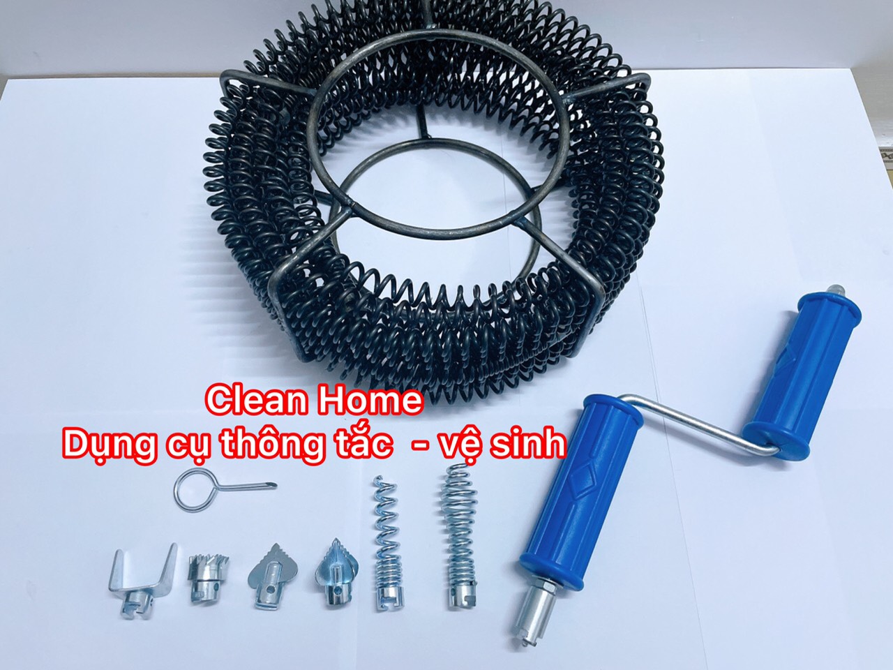 Dây thông cống lò xo dùng tay quay dài