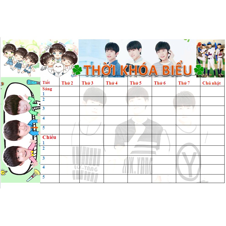 THỜI KHÓA BIỂU TFBOYS