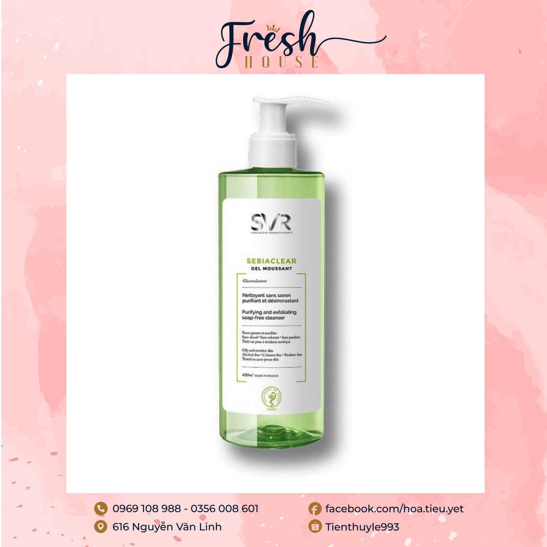 Sữa rửa mặt svr sebiaclear gel moussant 400ml