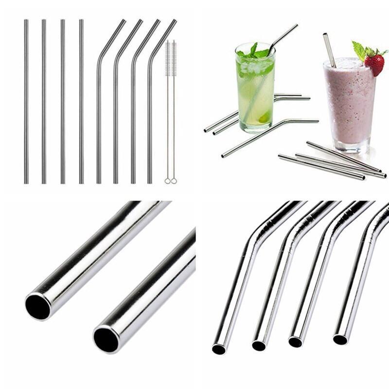 Bộ 4 ống hút inox + cọ rửa có thể tái sử dụng nhiều lần