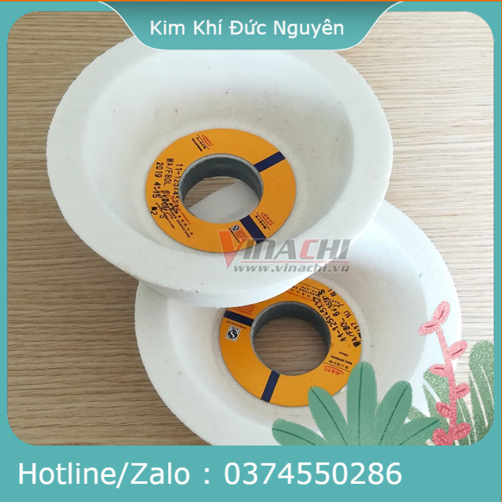 Đá Mài Lưỡi Bào Loại 1 - trắng 125mm - 1 Cái - Đá Mài Cao Cấp KIM KHÍ ĐỨC NGUYÊN