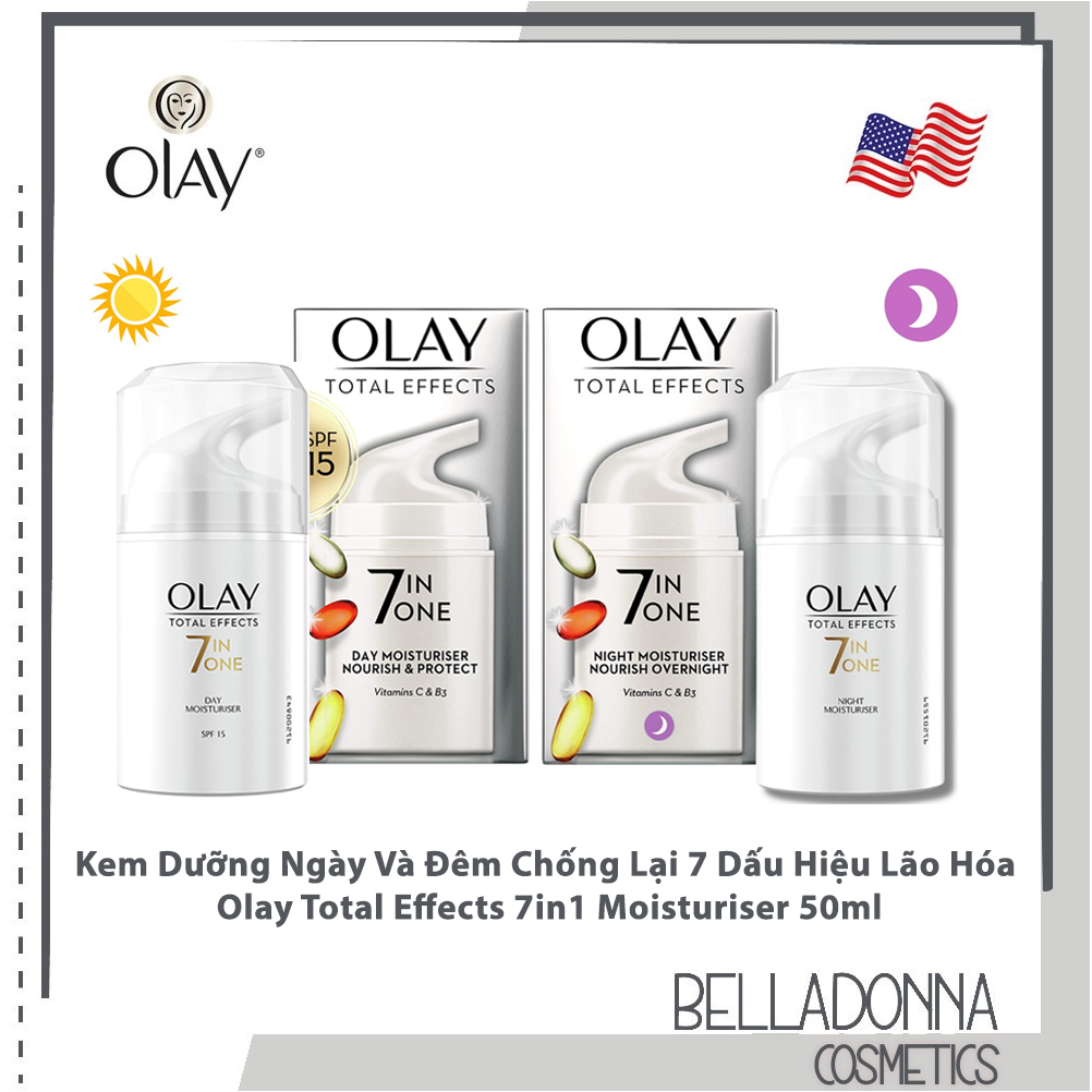 Kem dưỡng ngày và đêm chống lại 7 dấu hiệu lão hóa olay total effects 7in1 moisturiser 50ml