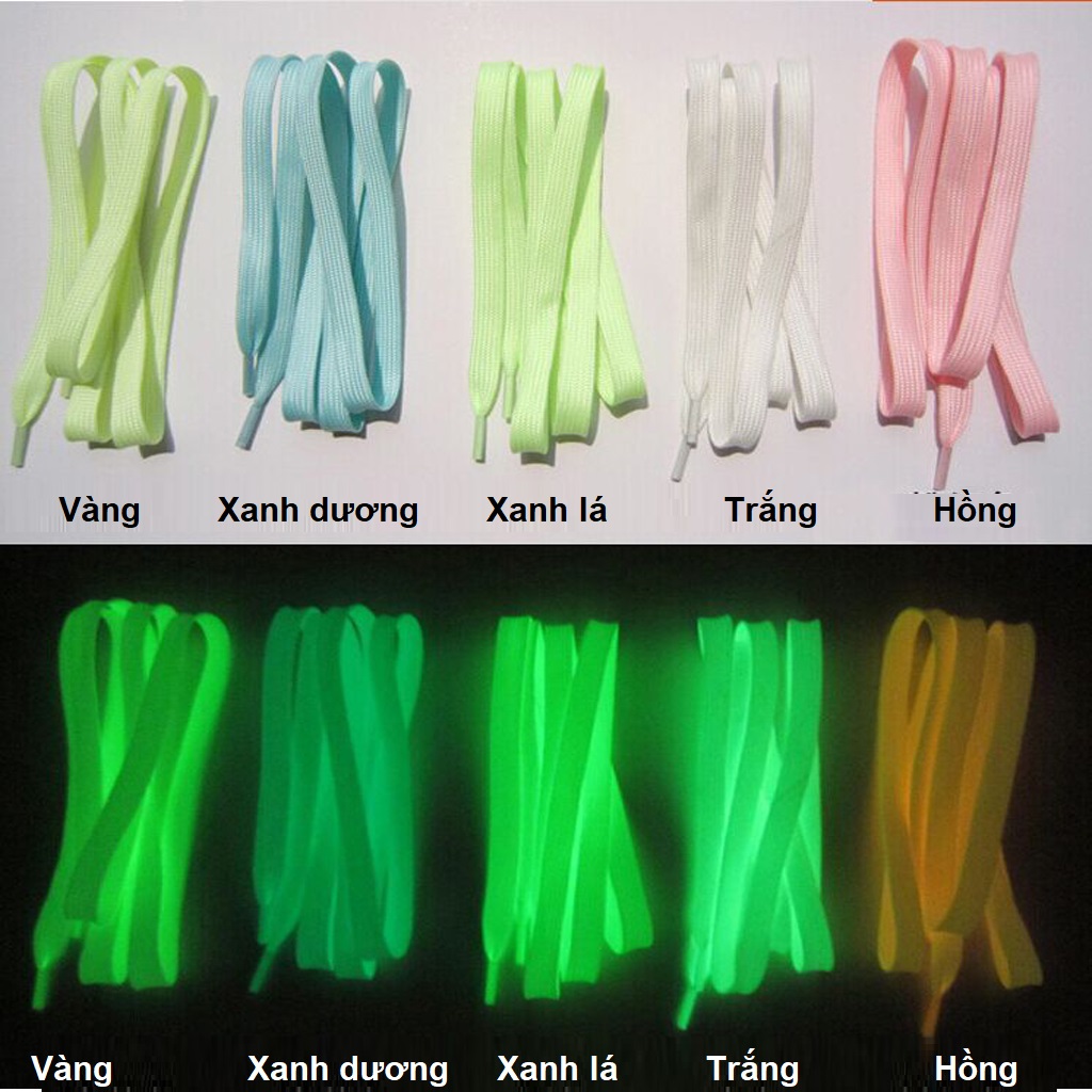 (1 đôi) Dây giày dạ quang phát siêu hót, chất sợi dệt tổng hợp cao cấp siêu bền đẹp, dây dài 1m phối được với mọi loại giày thể thao nam nữ- hang ke