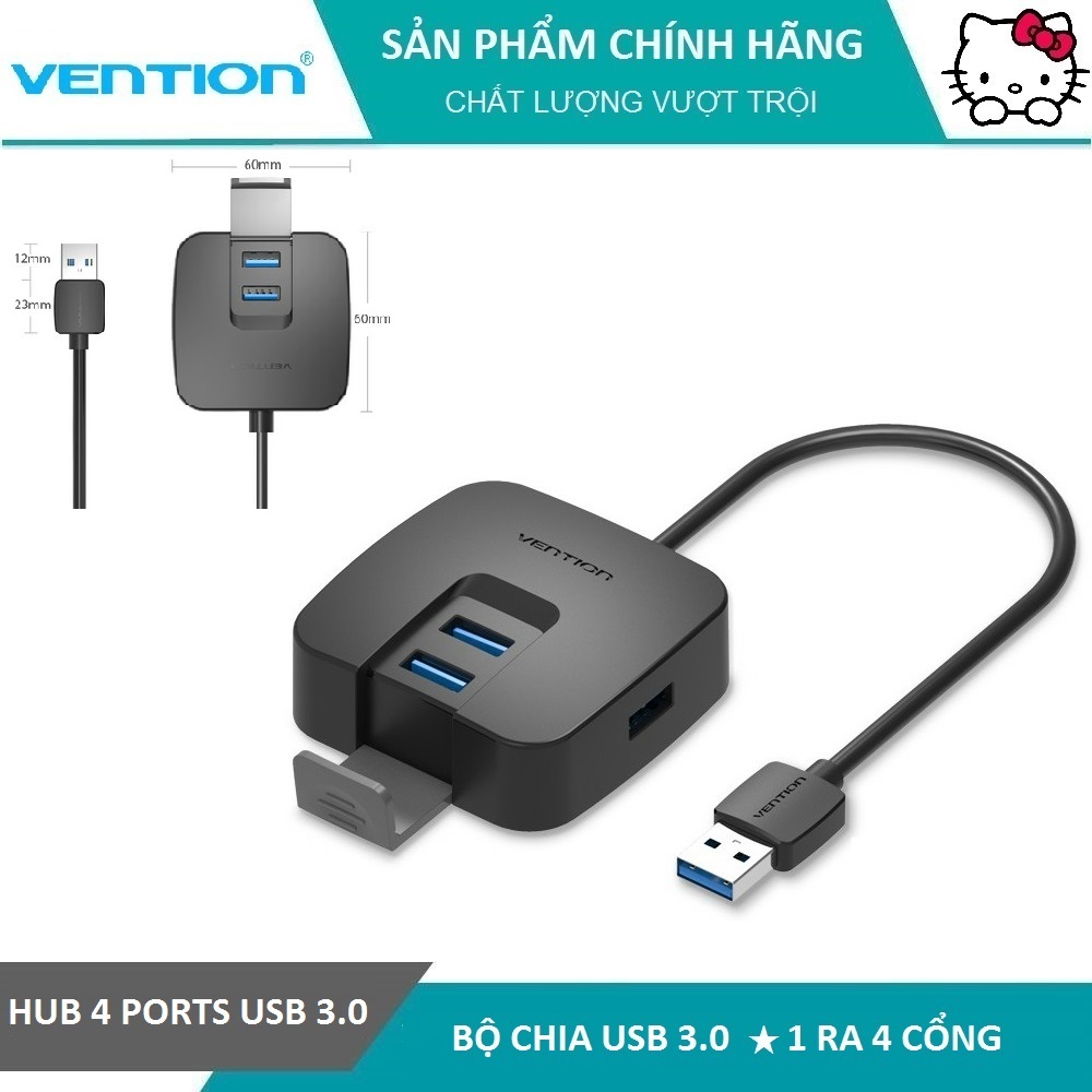 ★Chính hãng Vention★ Bộ chia USB ★ hub otg ★ hub usb 3.0 từ 1 ra 4 cổng cho máy tính windows Lenovo, asus, ace, hp, macbook pro...