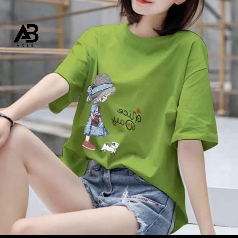 [GIÁ CỰC SỐC] Áo Thun Nữ Hàn Quốc Tay Lỡ From Rộng In Hình Búp Bê Cô Gái Giá Rẻ 10k