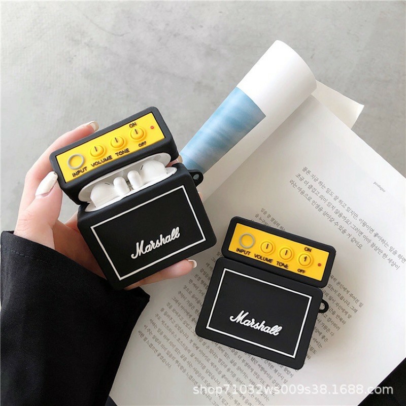 ☘️Tặng kèm móc treo☘️Case Airp 1 2 3 Pro Marshall Kilburn - Vỏ bọc Cover đựng tai nghe không dây Airps Loa nghe nhạc