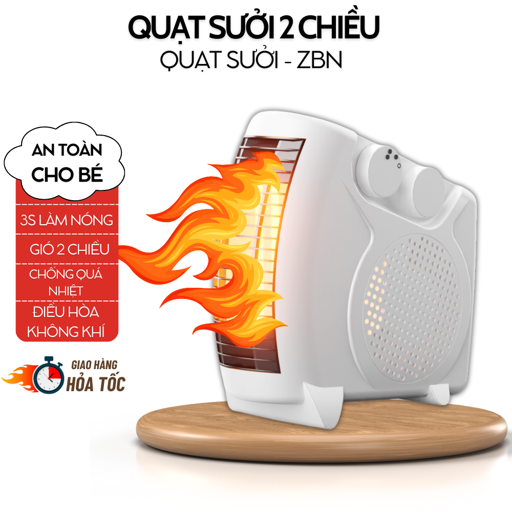 Quạt sưởi 2 chiều công suất lớn 1000w, máy sưởi ấm mini để bàn đa năng sưởi ấm tâm hồn bạn giữa trời đông giá rét