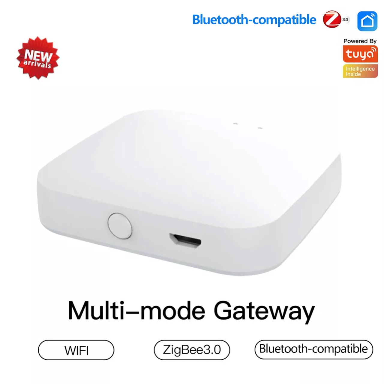 Bộ điều khiển trung tâm Gateway Hub thông minh Zigbee Multimode hiệu Tuya smart life kết nối Wifi và Bluetooth Điều Khiển Từ Xa