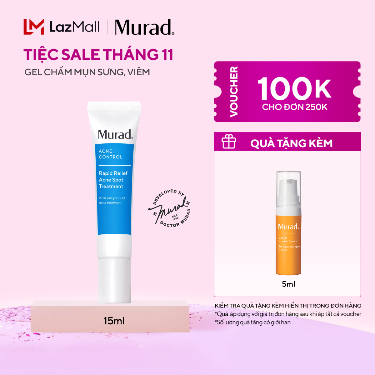Gel chấm mụn Murad Rapid Relief Acne Treatment 15ml
