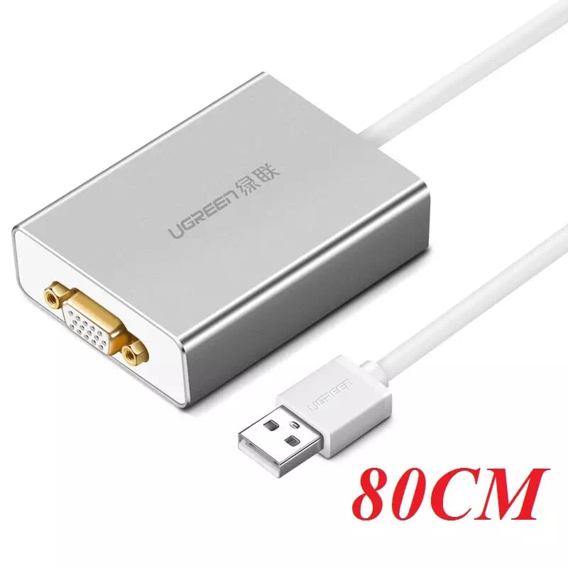 Ugreen 40244 80cm cáp chuyển usb 2.0 sang vga cao cấp 40244