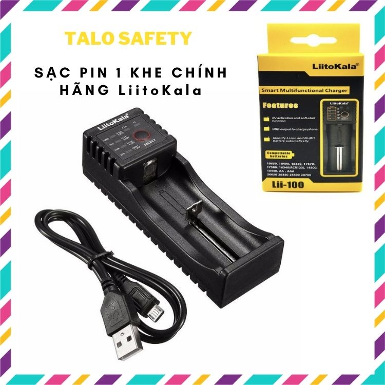 Bộ sạc pin chính hãng liitokala lii-100, sạc nhiều loại pin 26650, 22650, 18650, 18490, 18350, 17670, nimh/nicd 1.2v: