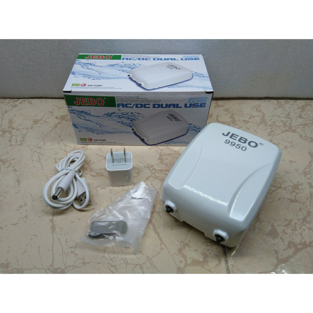 Máy sủi tích điện jebo 9950 kèm 4m dây và 2 cục sủi