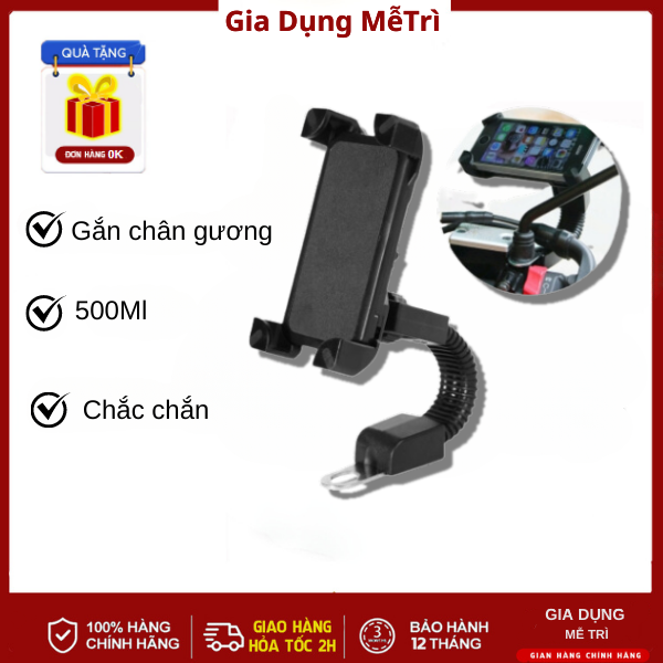 Giá đỡ điện thoại  cho xe máy gắn gương chiếu hậu, giá đỡ điện thoại gắn chân gương chắc chắn