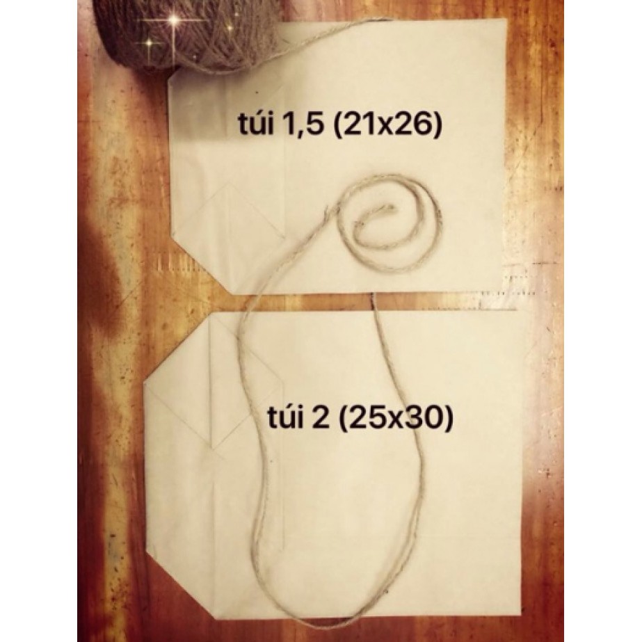 100 túi giấy kraft t2 kích thước 25x30 cm