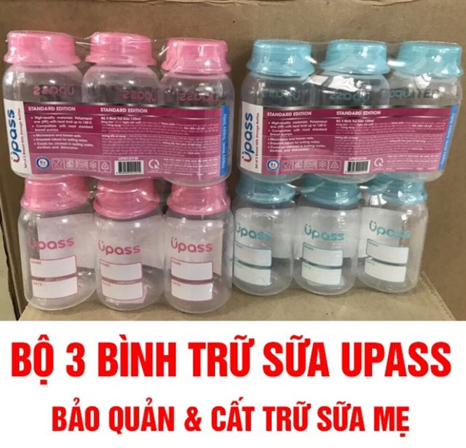 Bộ 3 bình trữa sữa cổ hẹp 125ml upass up0101w nam2