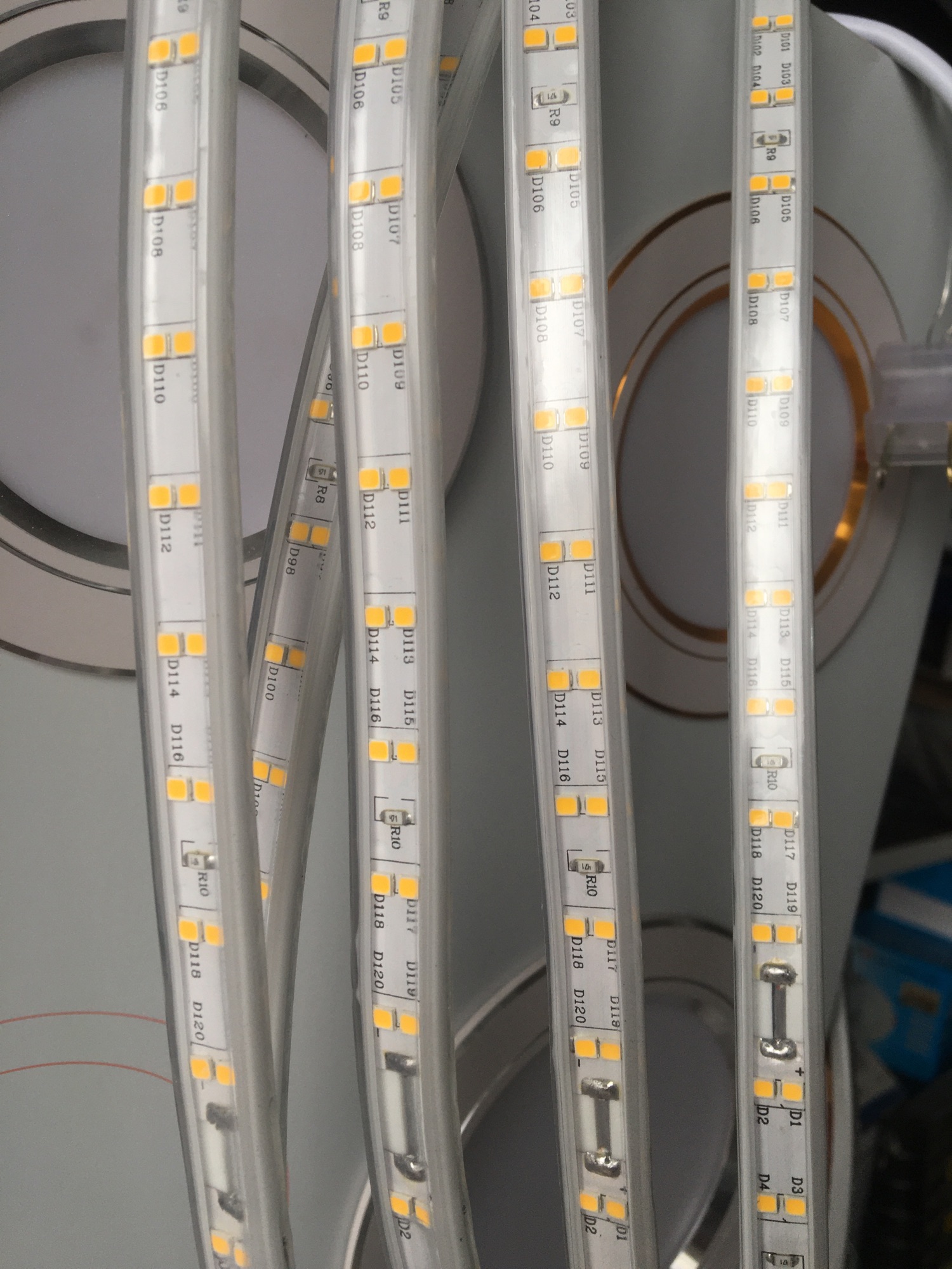 Led dây 2 hàng mắt, 3 hàng mắt, ánh sáng trắng, vàng nắng (giá 1m)