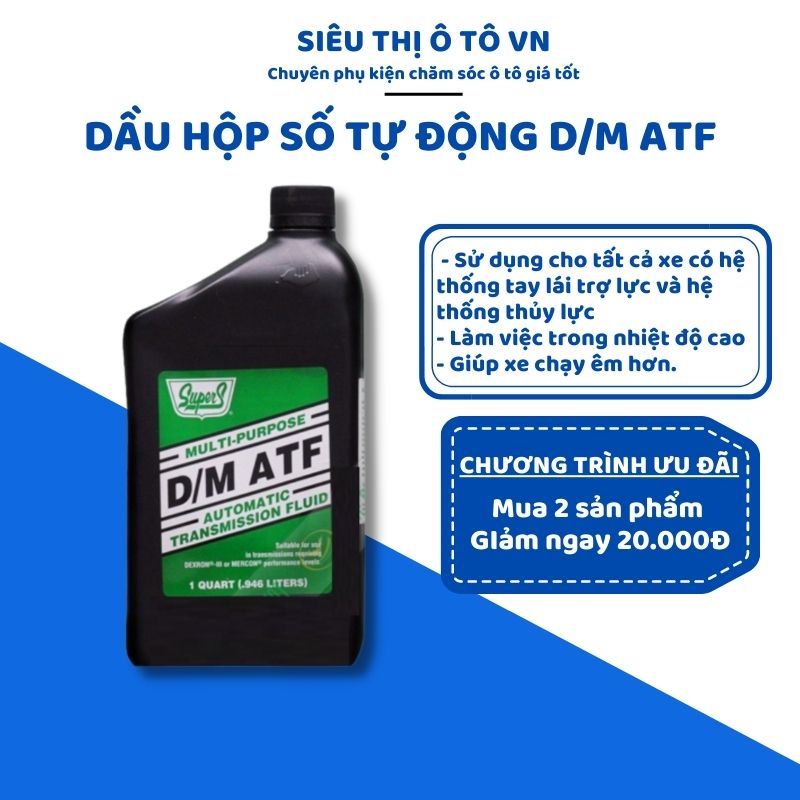 Dầu Hộp Số Tự Động & Trợ Lực Tay Lái 🔥 Freeship 🔥 Dầu Hộp Số Tự Động Đa Năng Super S D/M ATF Can 1L (USA) - STOTVN