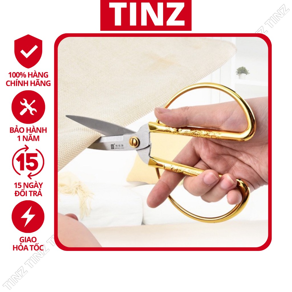 Kéo cắt xương gà thịt cá inox sắc bén siêu bền, kéo rồng vàng K45 TINZ|Mã GD041-K45