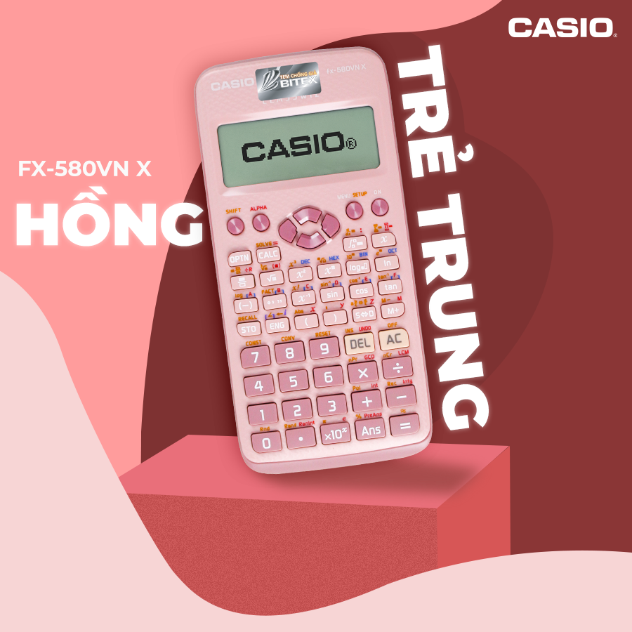 Máy tính casio fx580vn x 2021 nhập khẩu thái lan, bảo hành 7 năm, 1 đổi 1 trong năm đầu tiên