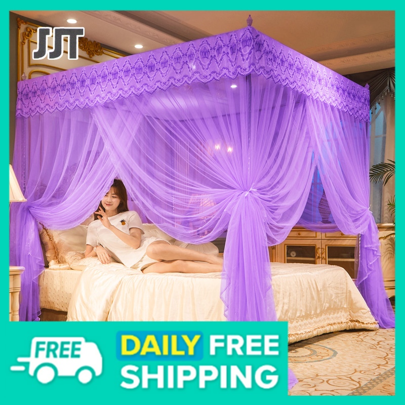 JJT (có khung) mùng, mùng Kiểu tầng trong cung điện Ba cửa Phòng ngủ tập thể đôi đơn Nhà ở Màn chống muỗi được mã hóa Loại tầng cung điện Ba cửa Phòng ngủ tập thể giường đôi đơn Nhà được mã hóa