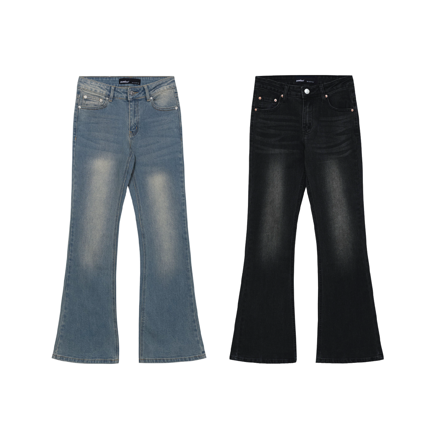 Quần jeans nữ ống loe pradies - faded flared