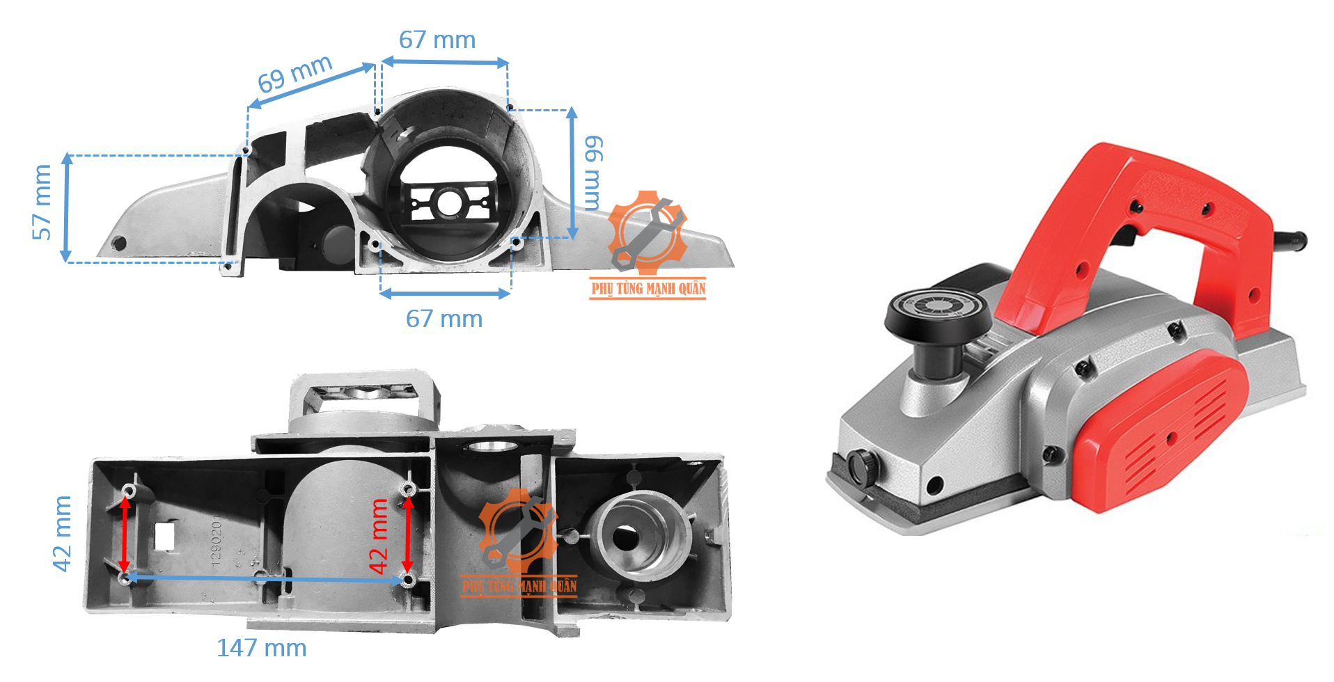 Vỏ nhôm máy bào 90mm