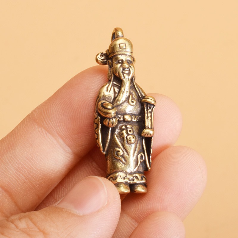 Tượng Đồng Thau Hình Ông Thần Tài - Kích Thước: 3.9 x 1.4cm