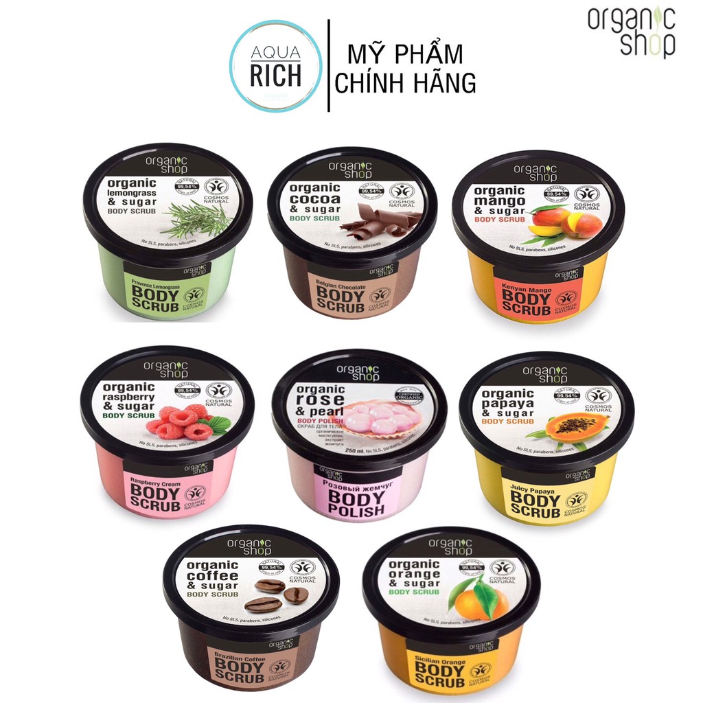 [MẪU MỚI] Tẩy Tế Bào Chết Toàn Thân Organic Shop Coffee & Sugar 250ml Đủ Mùi