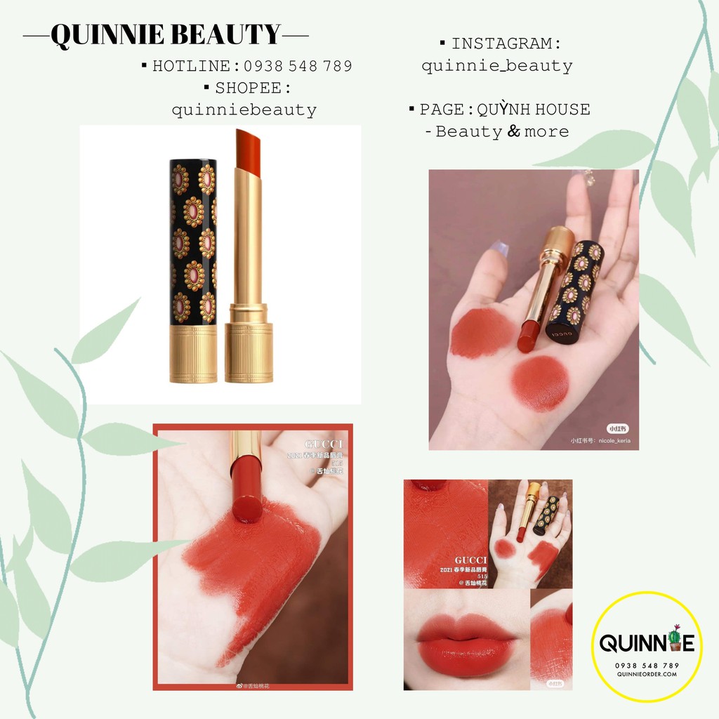 Son gucci devotion rouge de beauté brilliant màu 515 mẫu mới 2021 fullsize