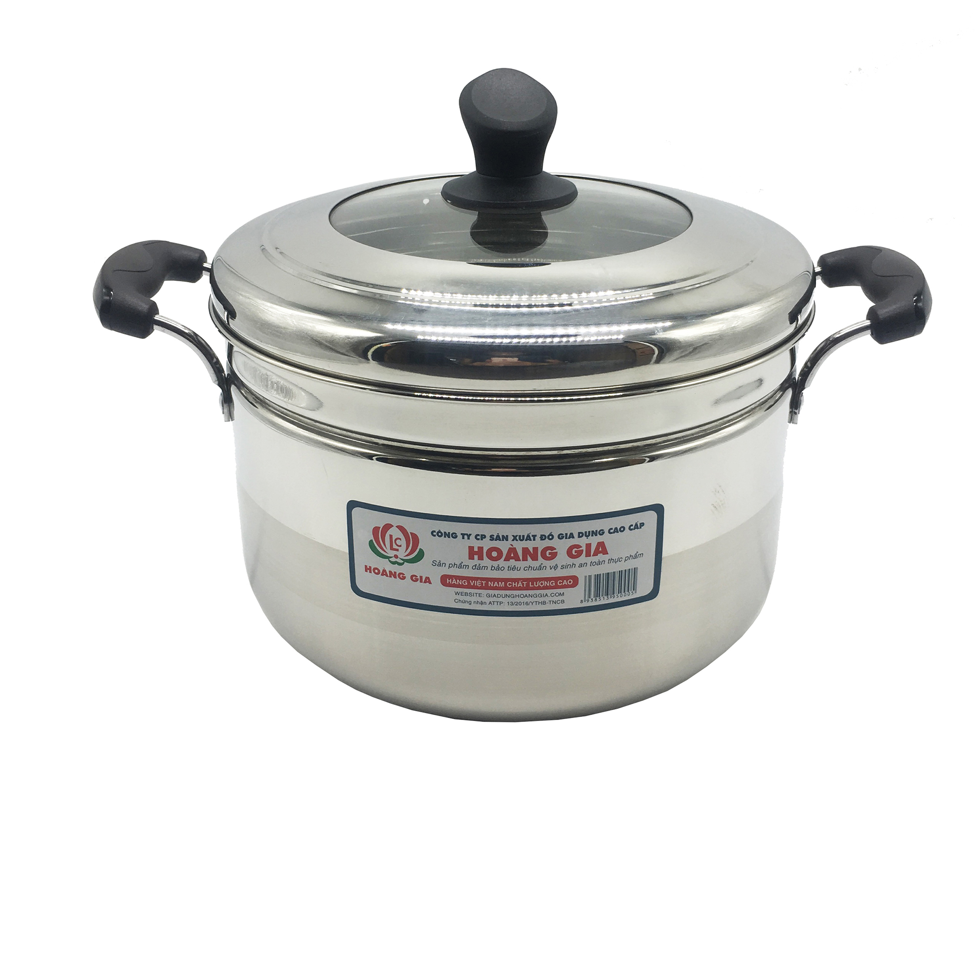 Nồi hấp inox 2 đáy 30cm Hoàng Gia ( hấp xôi, bánh, rau củ, luộc ) nấu bếp từ