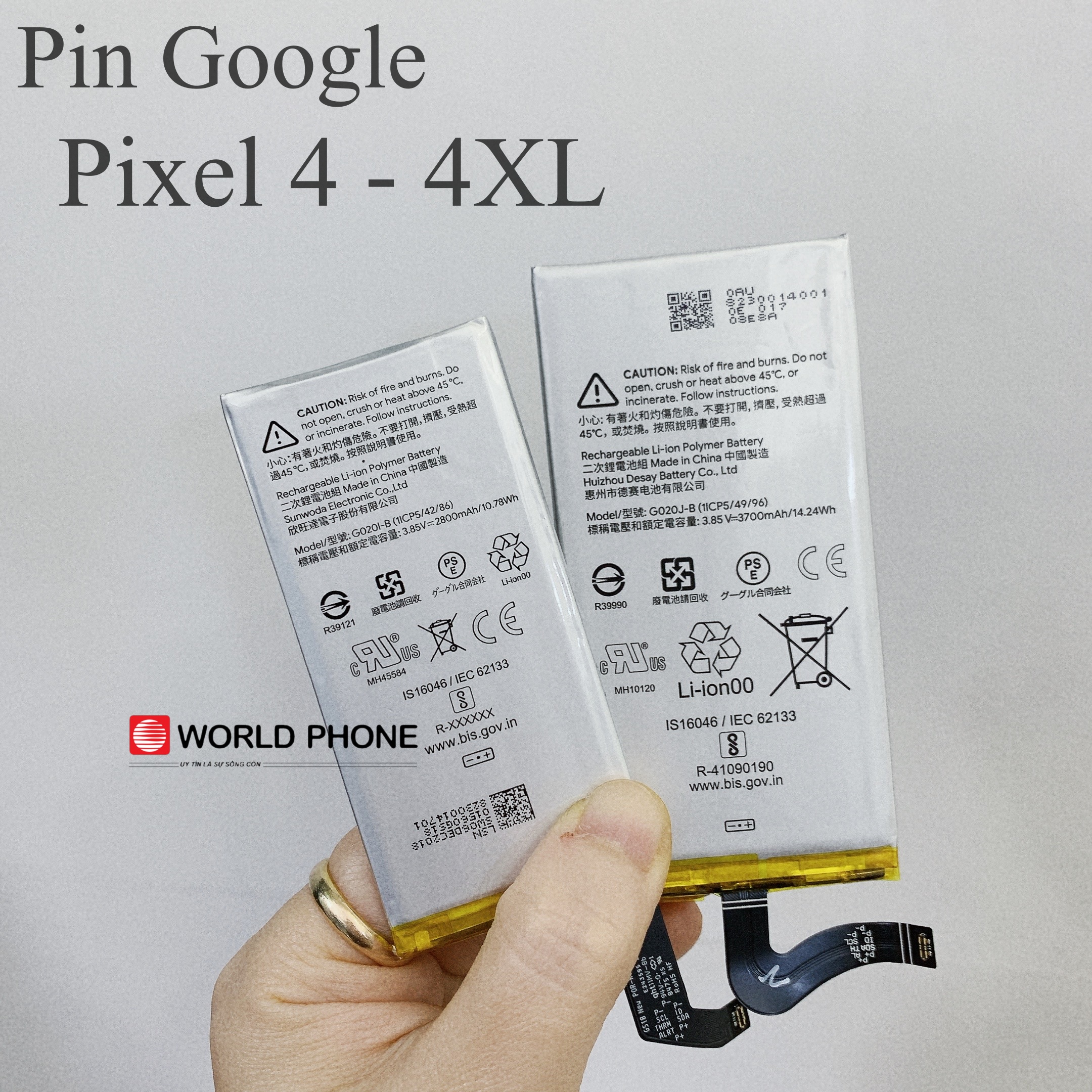 Pin mới gg googel pixel 4 , 4xl , kèm keo dán lưng