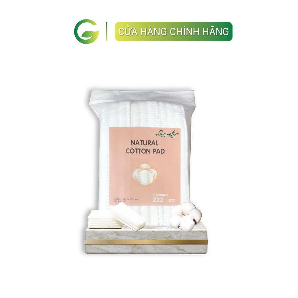 Bông tẩy trang 222 miếng Natural Cotton Pads 3 lớp chất lượng cao 100%