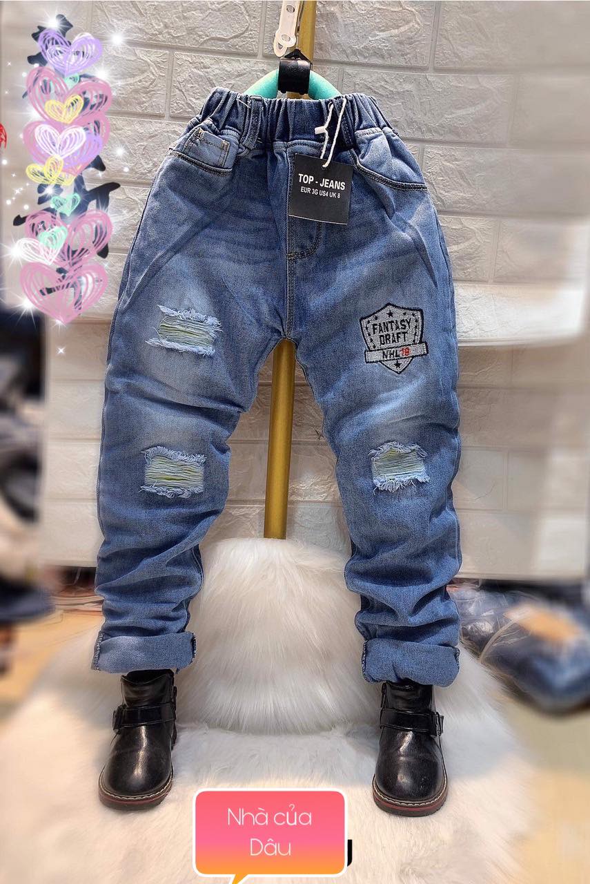 Quần Jean Cao Cấp Cho Bé Trai 16-24kg (Co giãn nhẹ) - Quần Bò đẹp cho bé (ẢNH THẬT)