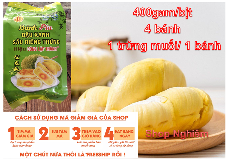 Bánh Pía Công Lập Thành 400gam ( 4 Bánh Nhỏ được gói riêng từng cái bên trong)