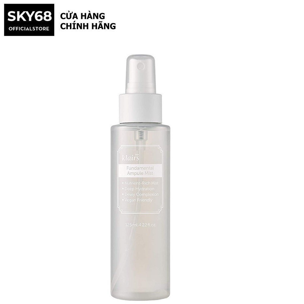 Xịt Khoáng Dưỡng Ẩm, Làm Dịu Da, Chống Oxy Hóa Klairs Fundamental Ampule Mist 125ml