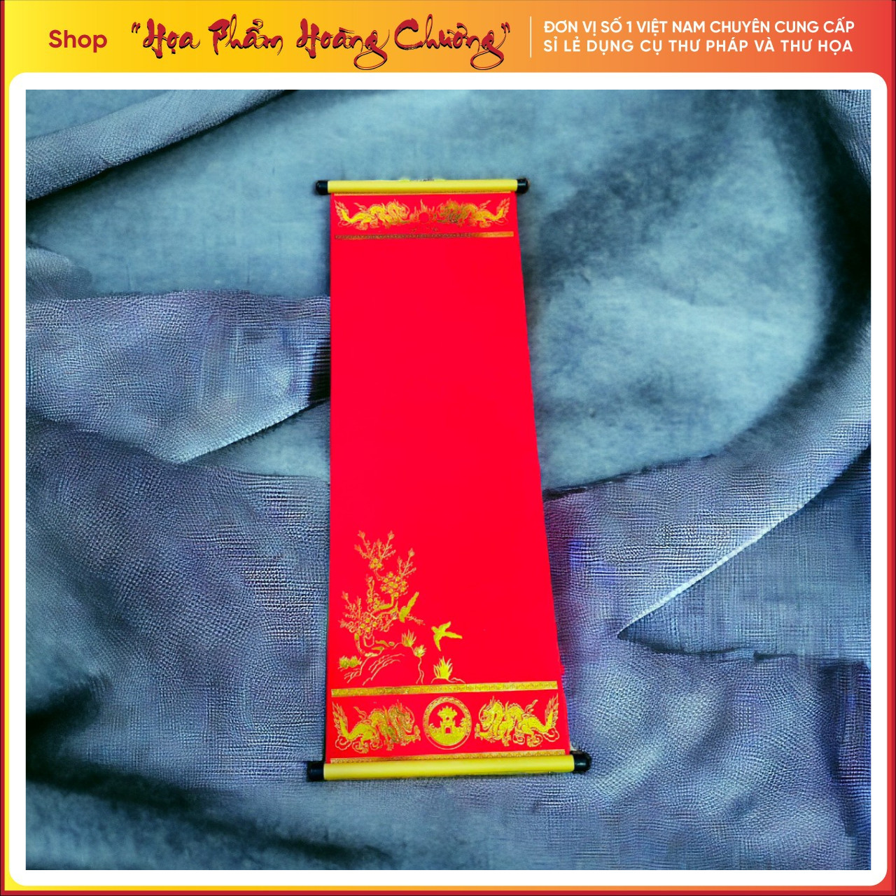 combo10 tờ Giấy viết thư pháp Giấy đỏ, Kích thước 27x79cm gồm cả nẹp treo