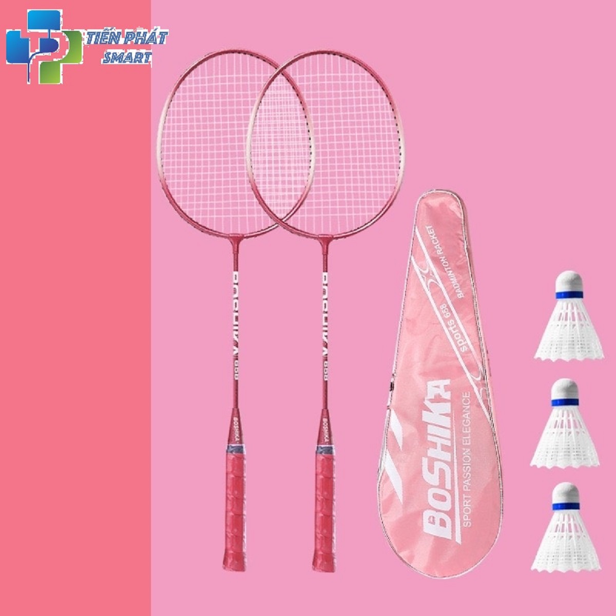 Bộ 2 vợt cầu lông màu hồng ,Màu Đen chính hãng cho học sinh, dành cho nữ, nam chơi thể thao
