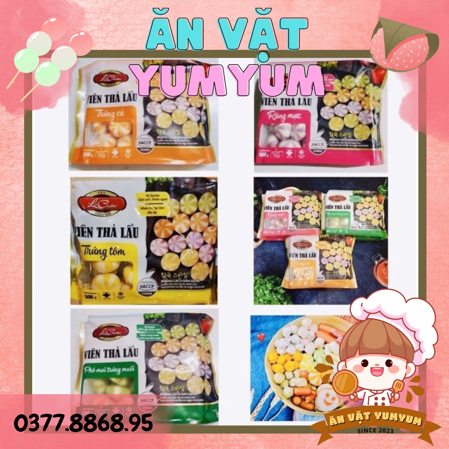 Viên thả lẩu lacusina/lc food các vị gói 500gr