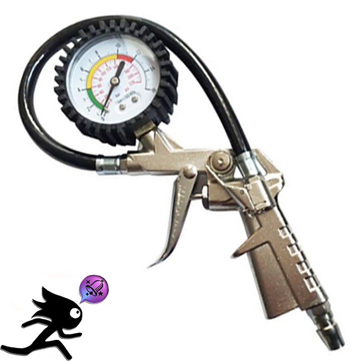 VÒI BƠM OTO XE MÁY CÓ ĐỒNG HỒ ĐO ÁP SUẤT LỐP – HÀNG NHẬP KHẨU, CHẤT LƯỢNG CAO