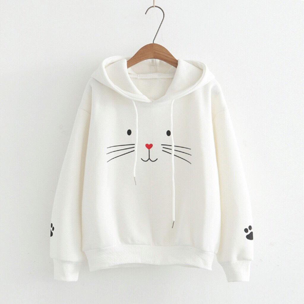 [HCM] Áo Khoác, Áo Hoodie Unisex Nam Nữ IN Hình Mèo Cute Chất Nỉ Cao Cấp Thời Trang V&A STORE