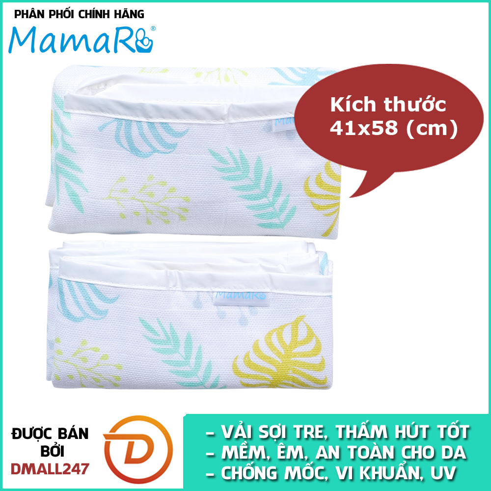 Bộ 2 tấm lót chống thấm vải sợi tre cho bé 41x58 Mamaru MA-LOT41X58 - Diệt khuẩn, hút ẩm tốt, kháng tia UV - Dmall247, mẹ và bé