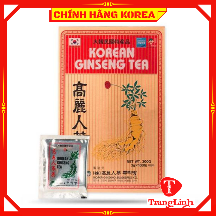 Trà hồng sâm hàn quốc Buleebang chính hãng, hộp 100 gói - Trà sâm giúp giảm stress, thanh lọc cơ thể - tranglinh