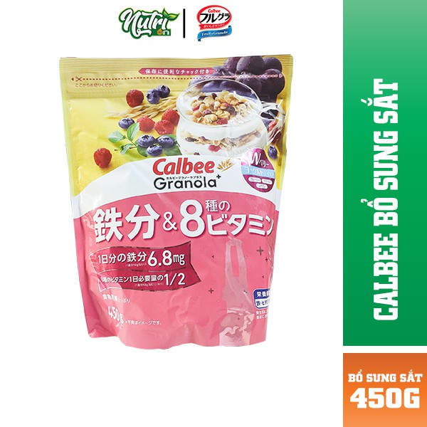 Ngũ cốc trái cây Nhật bản calbee bổ sung sắt cho mẹ bầu date mới