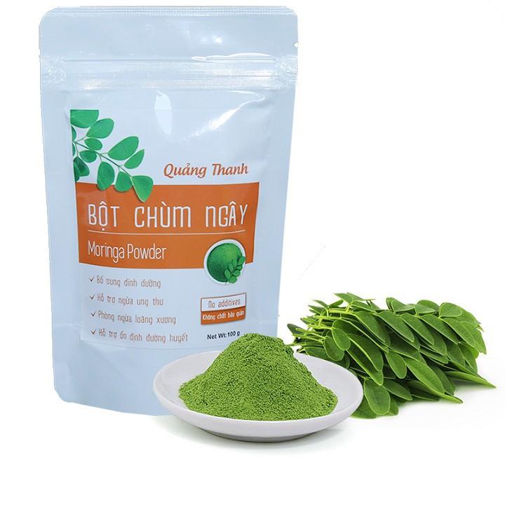 Bột Chùm Ngây Quảng Thanh , 100% lá chùm ngây tươi, sấy lạnh tiệt trùng và nghiền siêu mịn