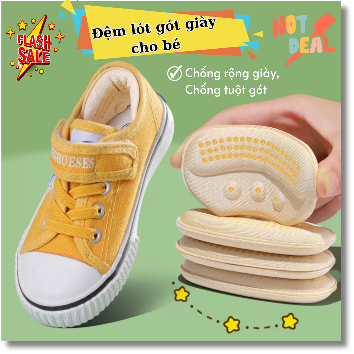 Miếng lót gót giày trẻ em chống rộng 4d giảm size, êm chân. Đệm lót gót giày cho bé chống tuột gót, chống rộng tiện dụng