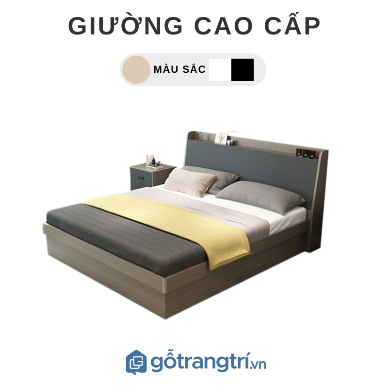 Giường Ngủ Hiện Đại Phong Cách Bắc Âu Nhận Thiết Kế Nội Thất Theo Yêu Cầu GHS 9218