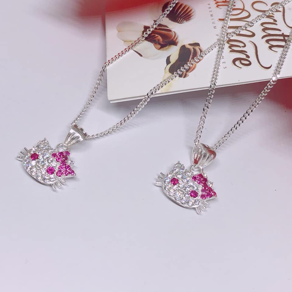Dây chuyền bạc cho bé - dây chuyền kitty cho bé gái - shop bạc bibi cam kết bạc chuẩn, chất lượng, kèm bảo hành