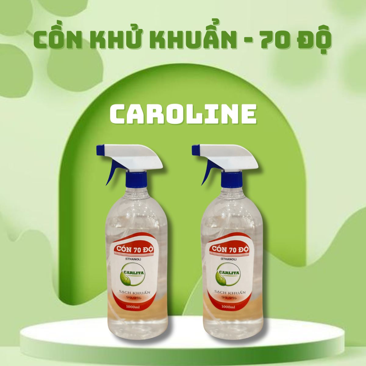 Cồn 70 độ -Vòi Xịt Khử Khuẩn Diệt Virus Chính hãng Caroline Việt Nam