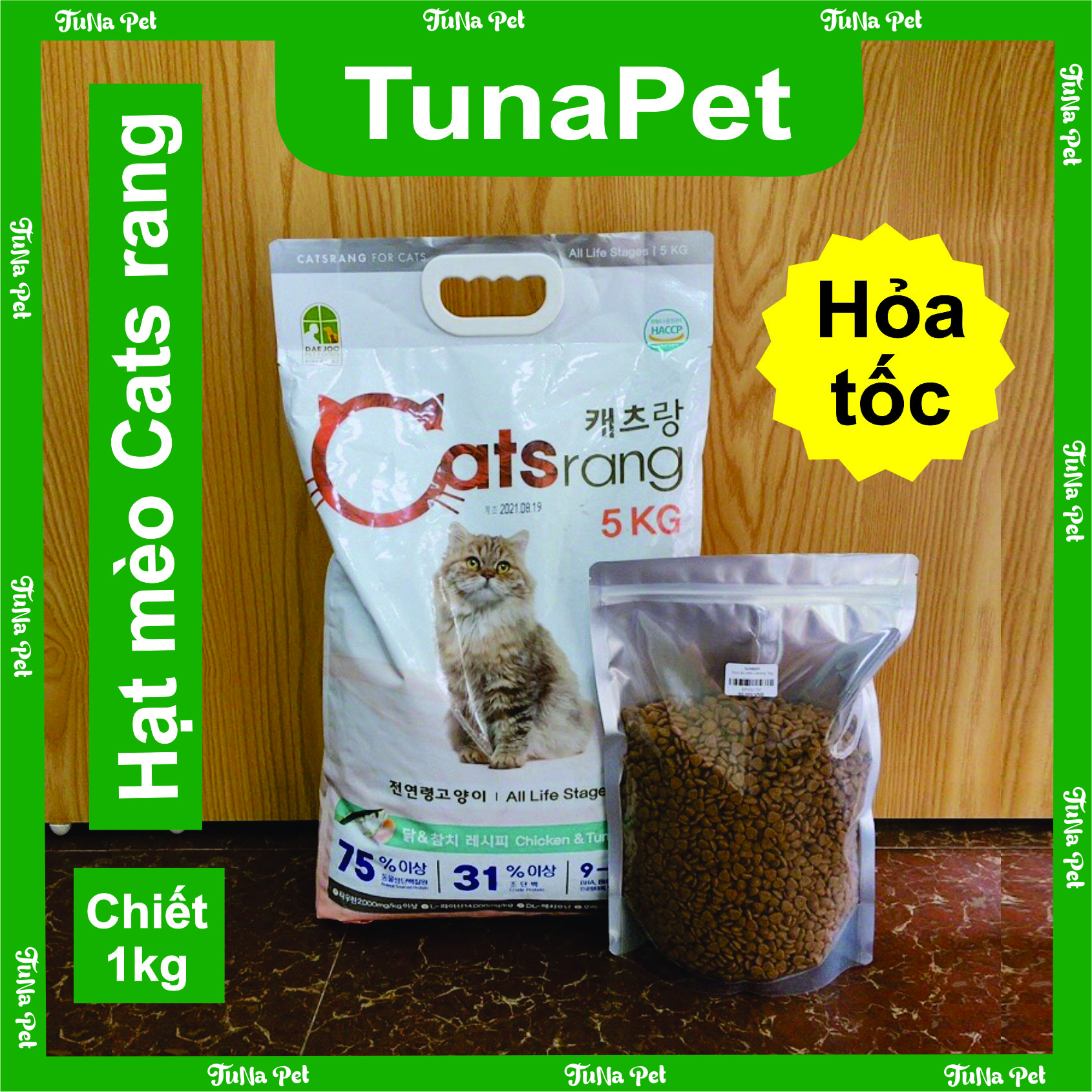 [Túi chiết 1kg] Hạt cho Catsrang mèo Hàn Quốc, catrang dành cho mọi lứa tuổi